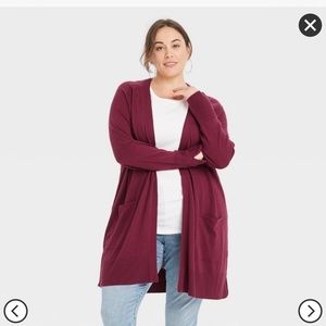 Burgundy cardigan 3X (24W/26W)